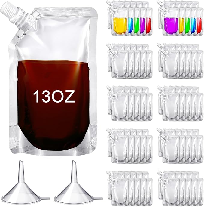 Meanplan 100 Pcs Plastic Pouches Bulk Reusable Squeeze Pouches Clear Plastic - Image 7