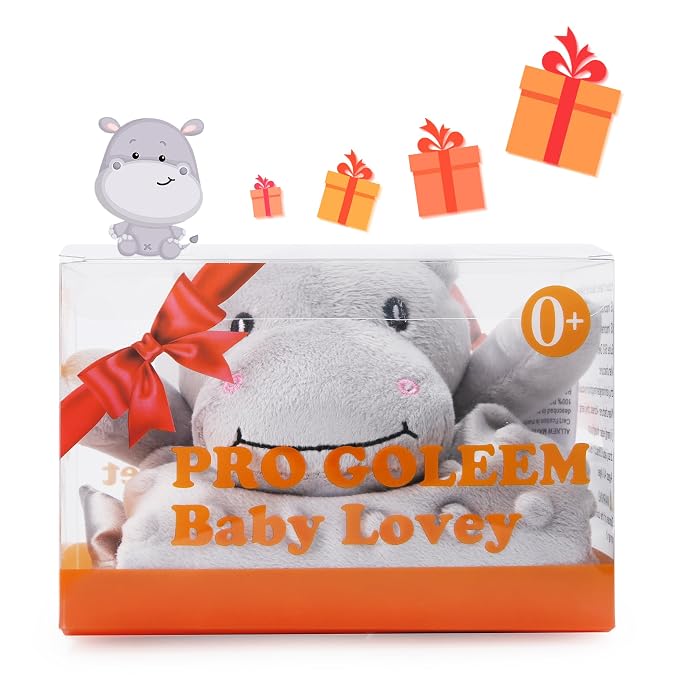 Pro Goleem Hippo Loveys for Babies, Soft Security Blanket Baby Snuggle Toy - Image 8