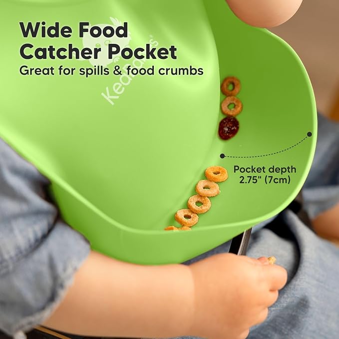 KeaBabies 2-Pack Silicone Baby Bibs - Image 4