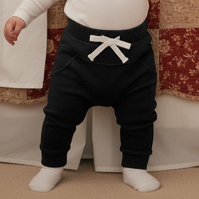 Sejardin Toddler Baby Boy Girl Pants 3 Pack Solid Color Elastic Waist Jogger - Image 4