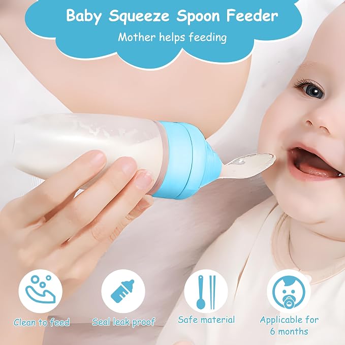 WAJIAYON Baby Food Feeder 4 Pack Silicone Baby Food Dispensing Spoon-3 oz - Image 3