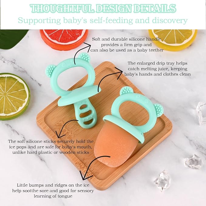 Sakolla Baby Popsicle Molds Mini 6-Cavity Silicone Ice Pop Mold - Image 4