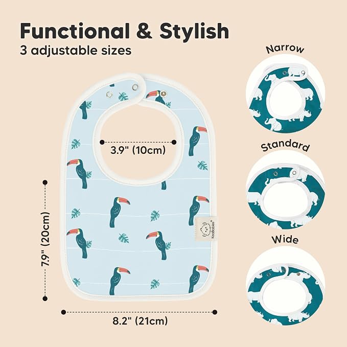 KeaBabies 8-Pack Organic Baby Bibs - Image 2