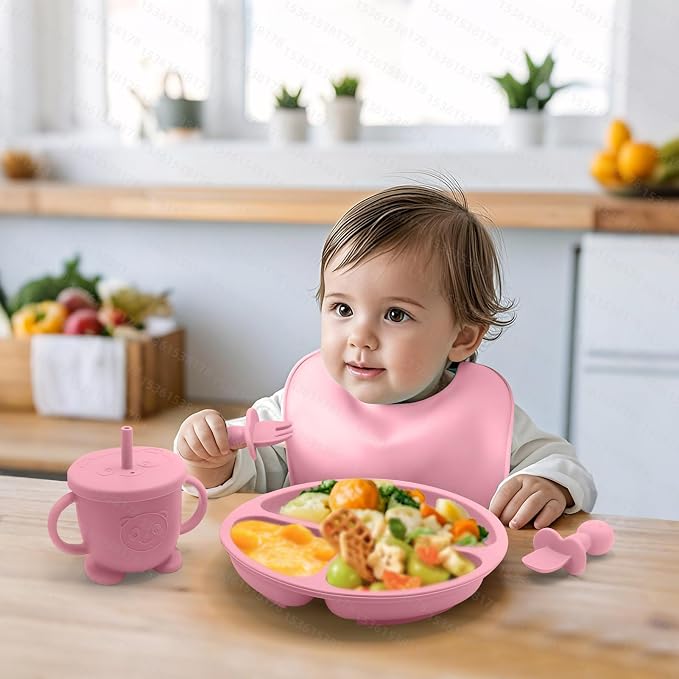 Baby Led Weaning Supplies, 17 Piece BPA-Free Silicone Feeding Set, Eating - Image 8