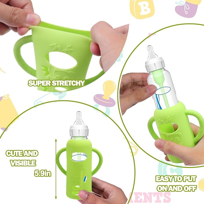 4 Pack Silicone Sleeves for Dr. Brown's Glass Baby Bottles - Image 6
