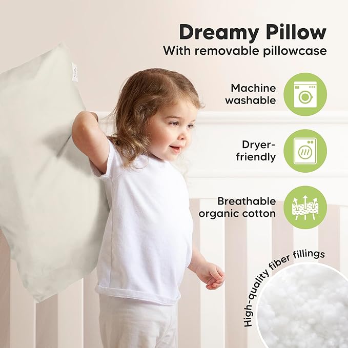 KeaBabies Toddler Pillow with Pillowcase, Jumbo 14X20 - Image 4