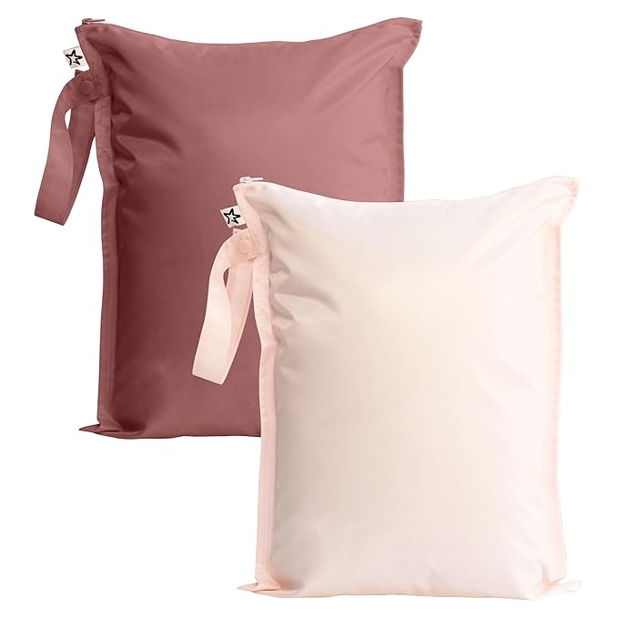 Tiny Twinkle Wet Dry Bag – 2 Pack Reusable Waterproof & Mess Proof Wet Bags by TinyTwinkle