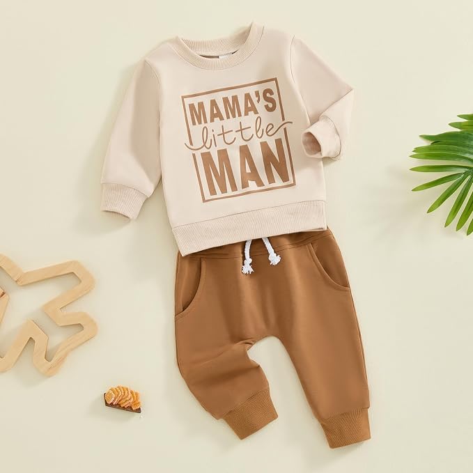 Toddler Baby Boy Fall Winter Outfit Long Sleeve Letter Print Sweatshirts and - Image 2