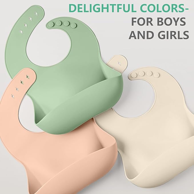 Cuddle Campus Set of 3 Silicone Bibs - Image 6