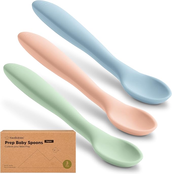 KeaBabies Silicone Baby Spoons, Self Feeding 6-12 months by KeaBabies