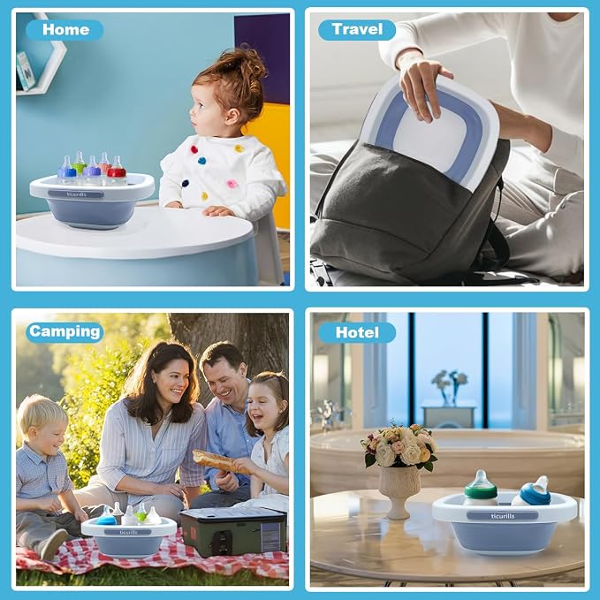Collapsible Baby Bottles Wash Basin, Ideal Gifts - Image 7