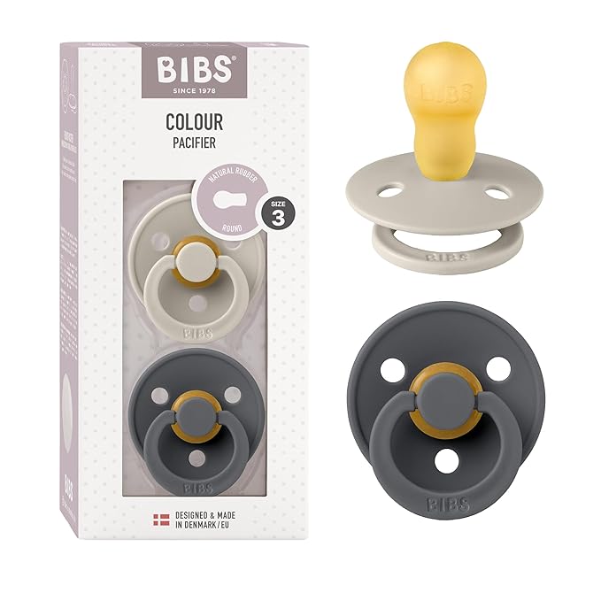 BIBS Pacifiers Colour Collection | Natural Rubber Baby Pacifier | Set of 2 by BIBS