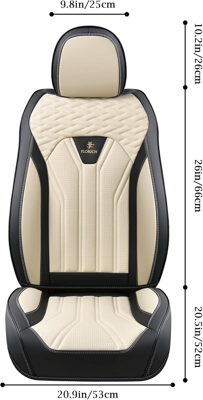 FLORICH Leather Seat Covers, Seat Covers Full Set, Car Seat Protectors 5 Seats - Image 3