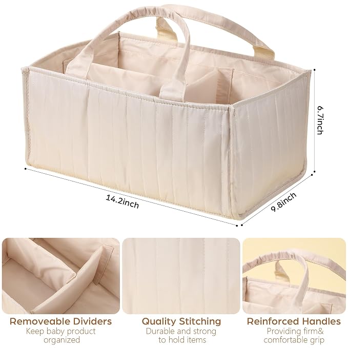 Ripeng 2 Pcs Large Baby Diaper Caddy Organizer - Image 3