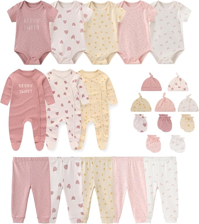 Unisex Baby Boy Girl Clohtes Pants Sets 23 pack Cotton Casual New born Clothing by JELYLOVE