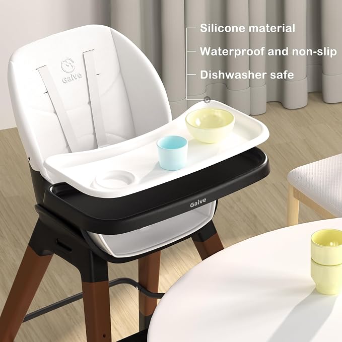 8 in 1 Convertible Wooden High Chair, Adjustable Baby High Chair - Image 2