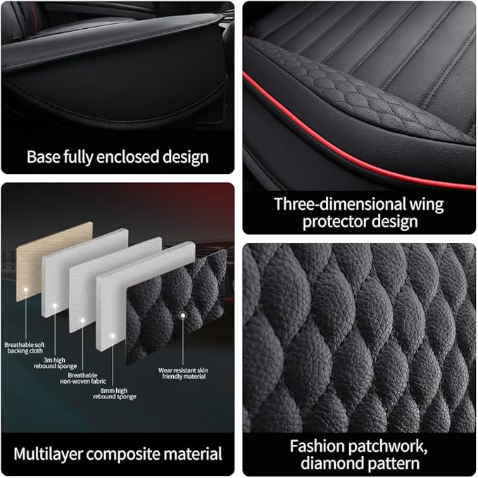 Leather Car Seat Covers for Toyota Corolla 2006-2024, Car Seat Covers Full Set - Image 5