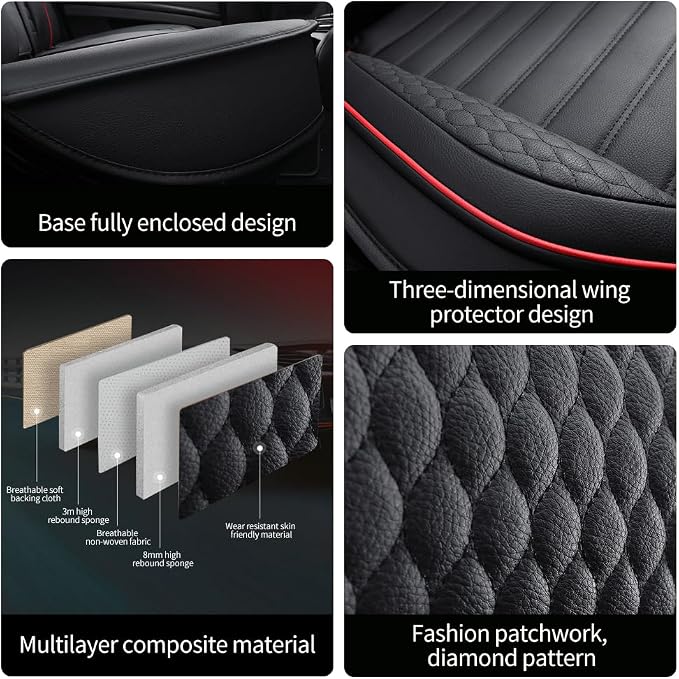 Leather Car Seat Covers for Toyota Corolla 2006-2024, Car Seat Covers Full Set - Image 5