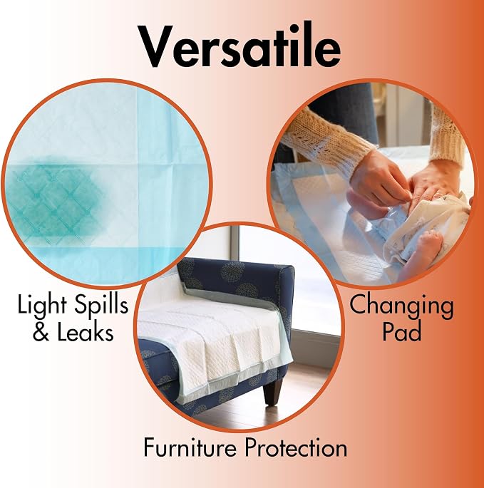 Caring Disposable Underpads 30 x 30 in, Light Absorbency Bed Pads, Chucks Pads - Image 6