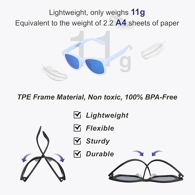 COCOSAND Flexible Baby Sunglasses - Image 3