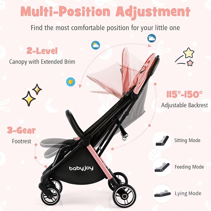 BABY JOY Lightweight Baby Stroller, Compact Travel Stroller - Image 4