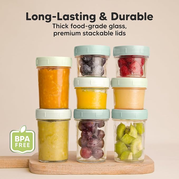 KeaBabies 4pk 8oz Glass Baby Food Containers - Image 5