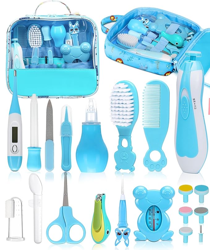Baby Healthcare and Grooming Kit, Electric Safety Nail Trimmer Baby Nursery Kit by yasew