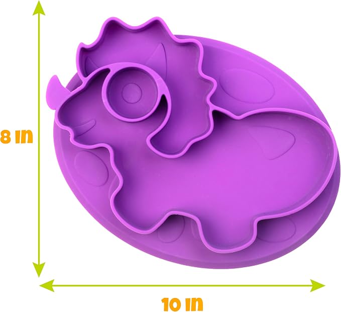 Dinosaur Silicone Compartment Plates- 3 PK T-Rex - Image 4
