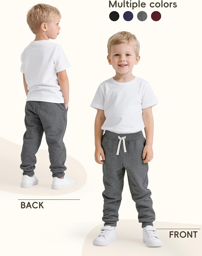 4 Pack Toddler Boys Sweatpants Cotton Baby Kids Joggers Toddler Boys Girls - Image 4