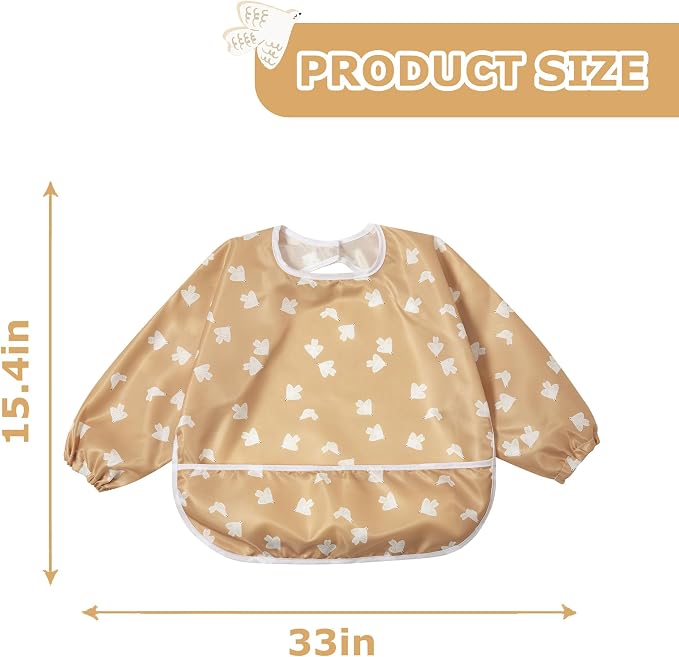 Little Dimsum Baby Bib with Pocket Waterproof Toddler Bibs Infant Feeding Bibs - Image 5