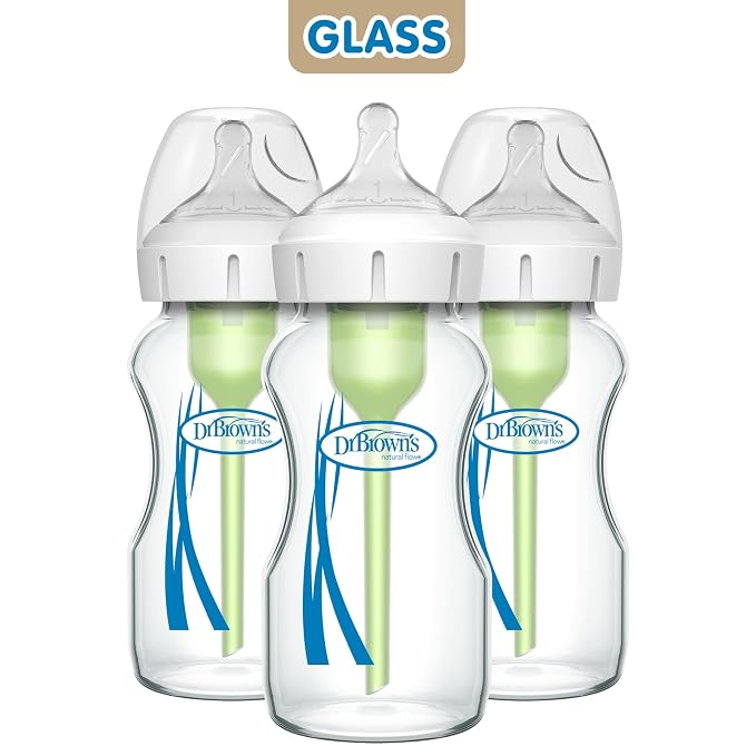Dr. Brown's Natural Flow Anti-Colic Options+ Wide-Neck Glass Baby Bottles 9 - Image 8