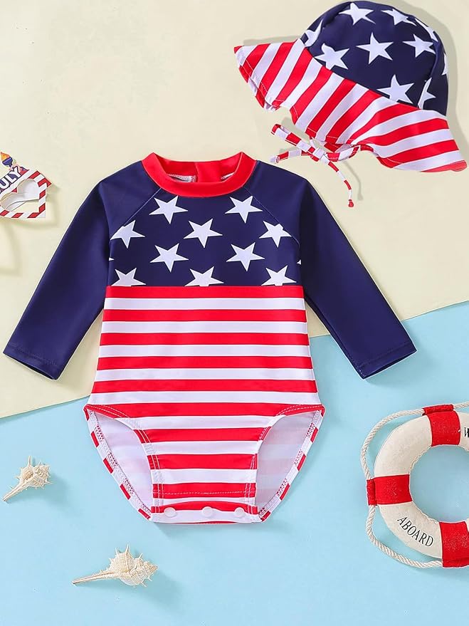 WOLBAY Baby Girl Swimsuit Long Sleeve One Piece Rash Guard - Image 2