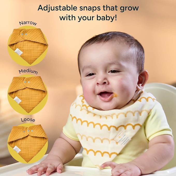 Bandana Bibs - 100% Organic Premium Muslin Cotton, 7-Layers - Image 4