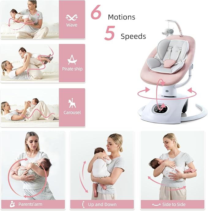 Baby Swing for Infants Electric Automatic Multi Motion Newborn for Girl & Boy - Image 3