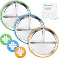 Stainless Steel Suction Plates for Toddlers, Non Toxic Non Slip Portion Control by Bakpoco