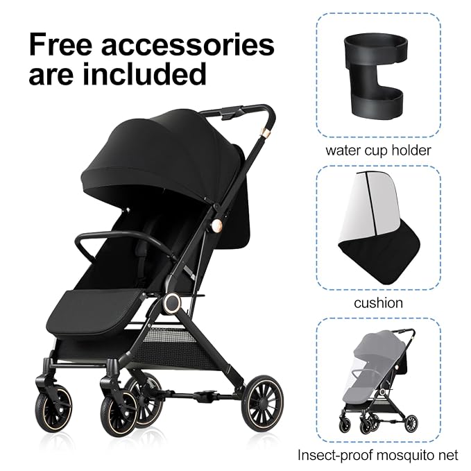 Baby Stroller, 3 in 1 Folding High Landscape Infant Strollers Convertible - Image 5