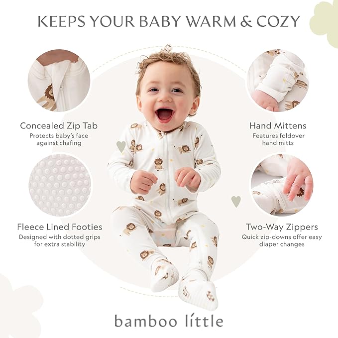 Bamboo Little Soft Baby Footie Pajamas, Baby Clothes, Newborn Sleepers - Image 2