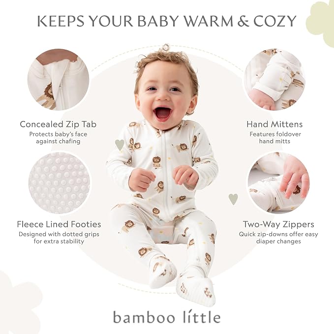 Bamboo Little Soft Baby Footie Pajamas, Baby Clothes, Newborn Sleepers - Image 2