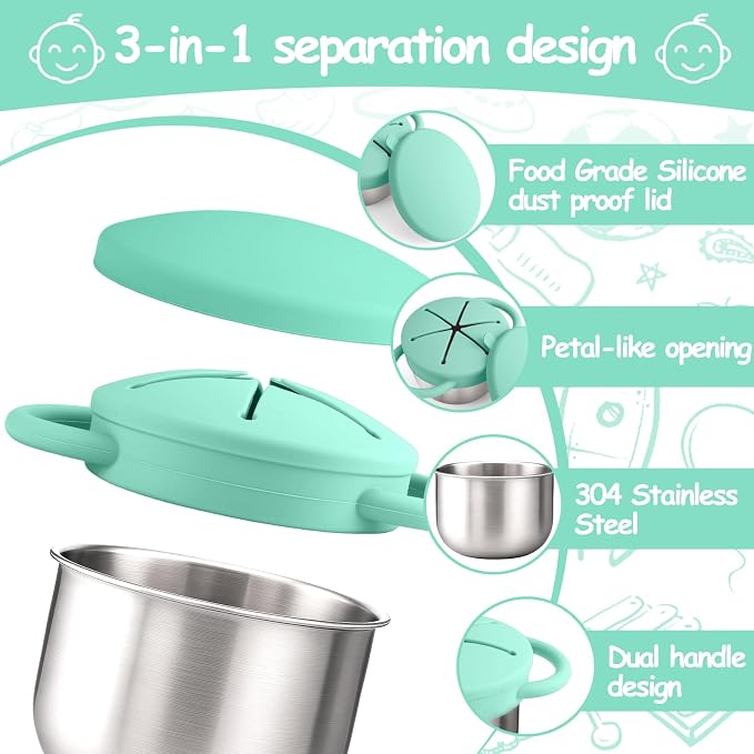 Mity rain 1 Pack Stainless Steel Snack Containers - Image 3
