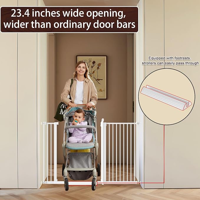 DEARBB Extra Wide Baby Gate Ultra Narrow Spacing 30.11-77.36" Pressure Mounted - Image 3