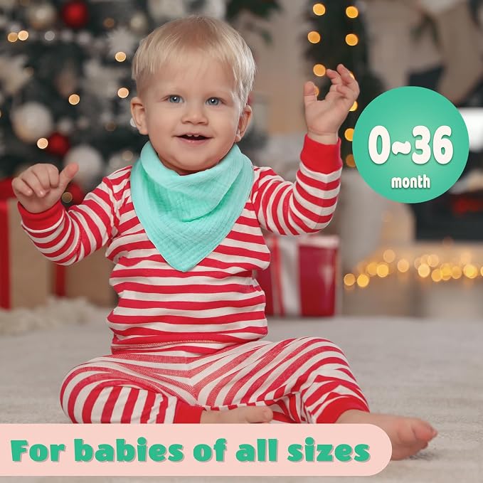 EllieHouse Baby Bibs for Girls Boys 10Pack Muslin Drool Teeth Drooling Teething - Image 2