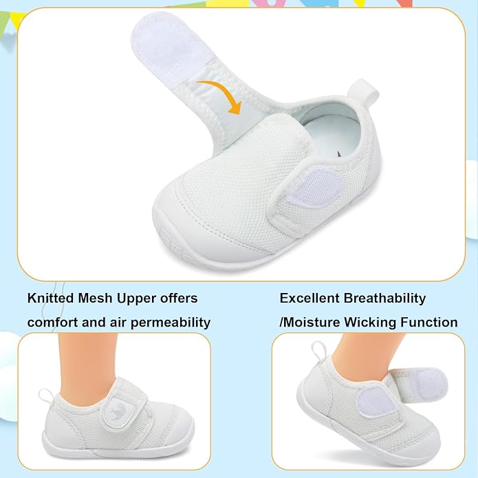FEETCITY Baby First Walking Shoes Boys Girls Infant Sneakers Crib Shoes - Image 2