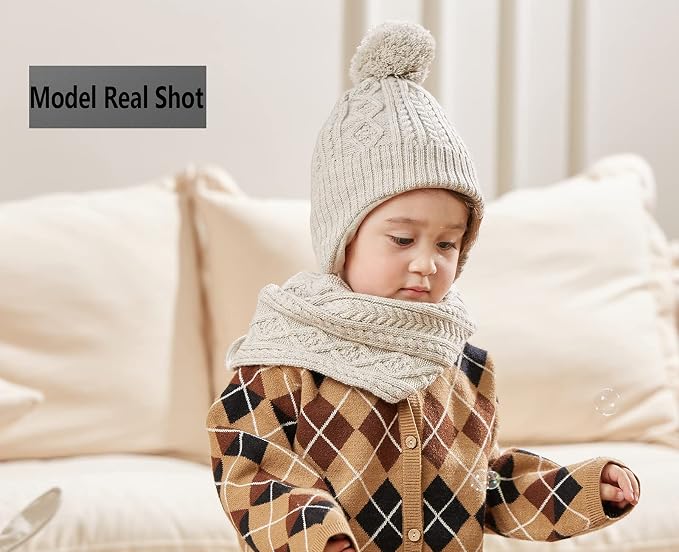 LMLALML Boys Winter Hat Earflap Knitted Beanie - Image 6