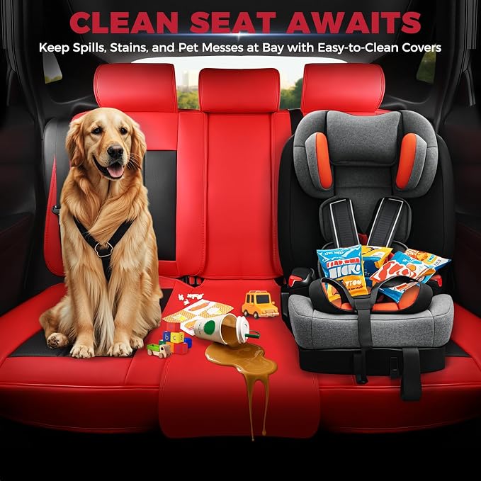 FREESOO Car Seat Covers Full Set, Leather Seat Covers - Image 7