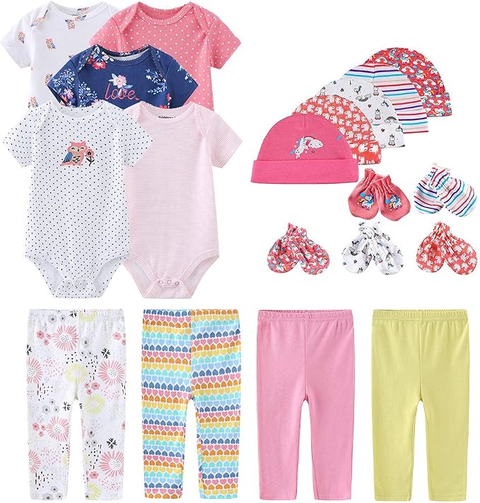 Kiddiezoom Unisex Baby Layette Essentials Giftset Clothing Set 19-Piece by Kiddiezoom
