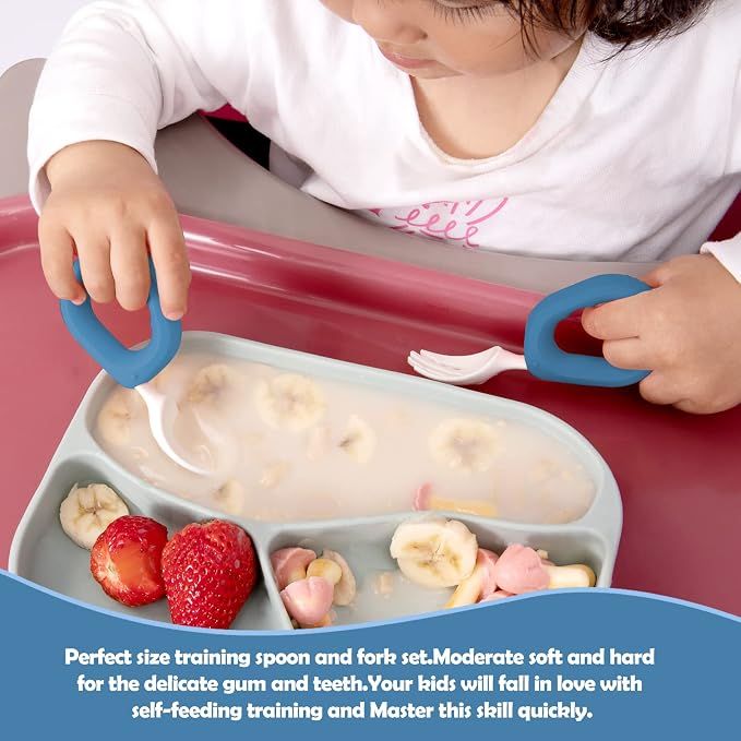 Baby Self Feeding Training Spoon and Fork Set - Image 5