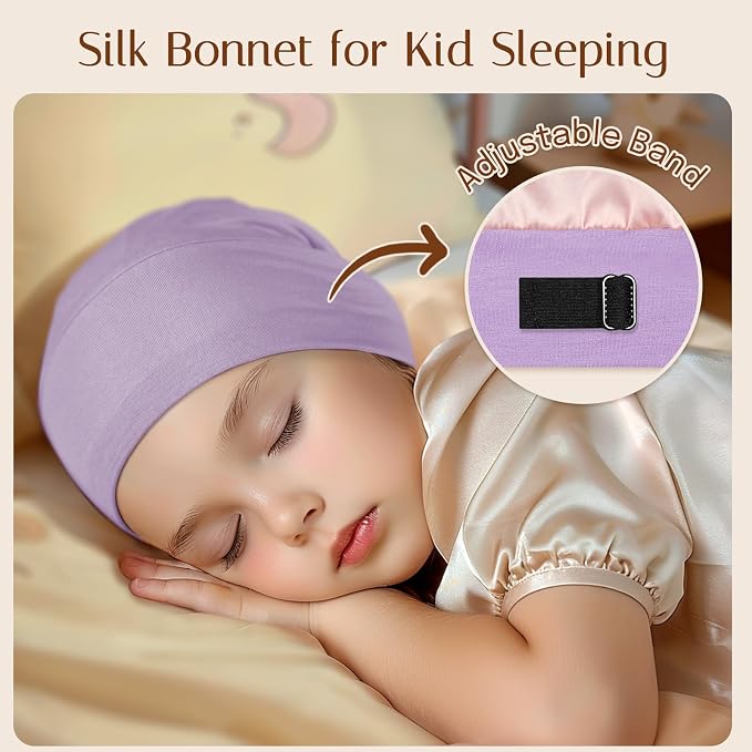 OLESILK Silk Toddler Bonnet 6-36 Months: 100% Mulberry Silk & Modal, Anti-Frizz - Image 4