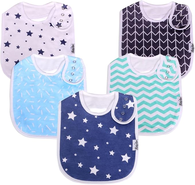 Organic Cotton Baby Bibs for Boys & Girls – Soft, Absorbent Teething & Drool by KiddyStar%C2%AE