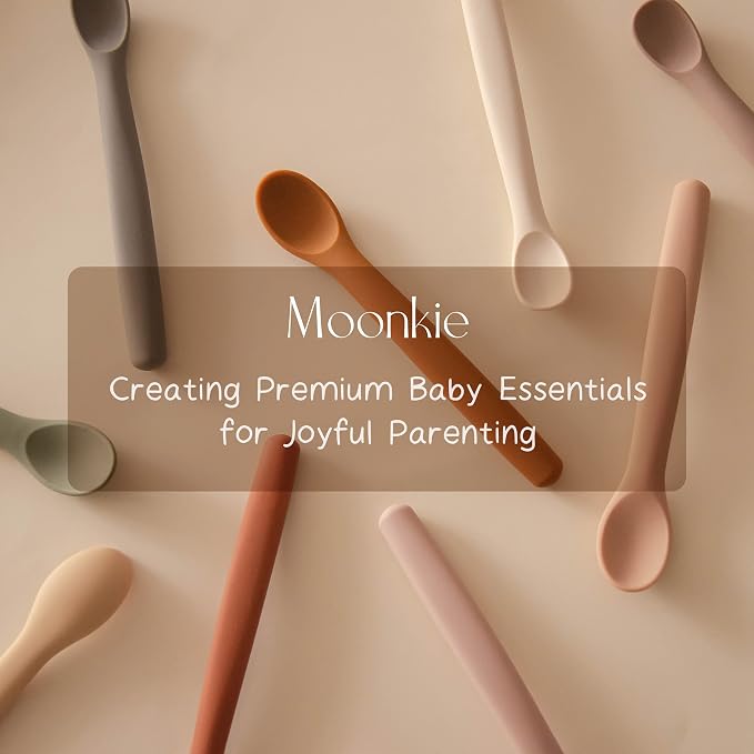 Moonkie Silicone Baby Spoons Set of 4, Two Sizes Feeding Spoon - Image 8
