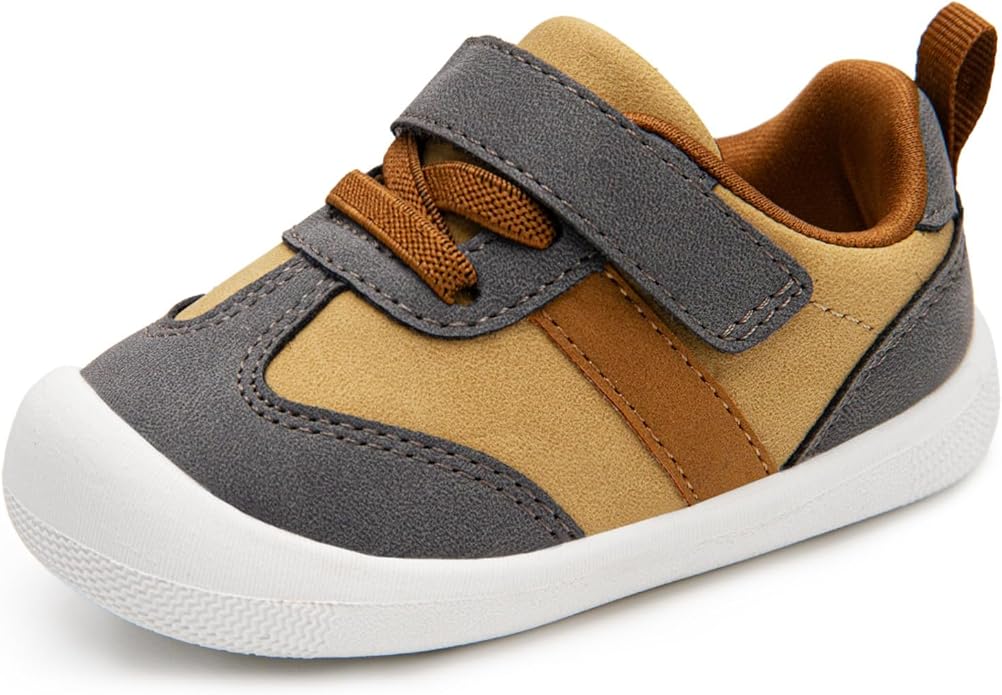 Baby Shoes Boys Girls Barefoot Wide Toe Box Zero Drop First Walkers PU Leather by Unknown